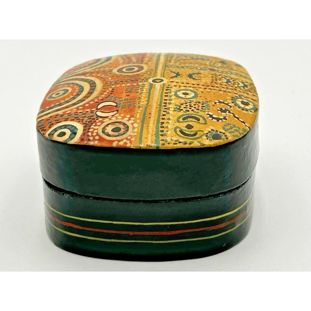 Better World Arts Handcrafted Paper Mache Tribal Trinket Box Alec Baker Aussie